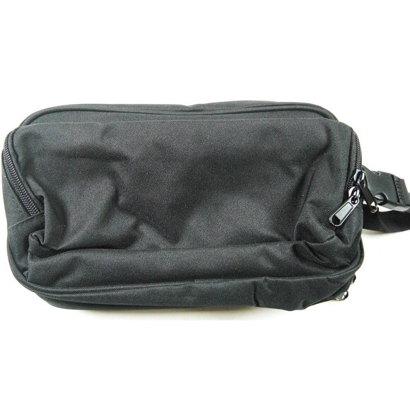 Mens Toiletry Bag with Zippers Canvas Case Organizer Portable Travel Black Kit - Picture 2 of 10